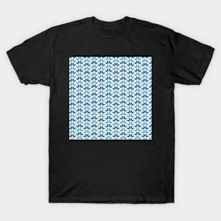 Turquoise and Cobalt Modern Leave T-Shirt